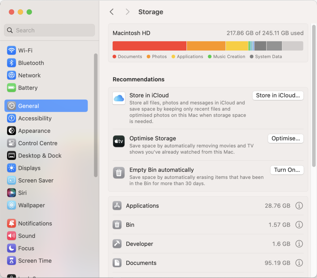 free up disk space on Mac